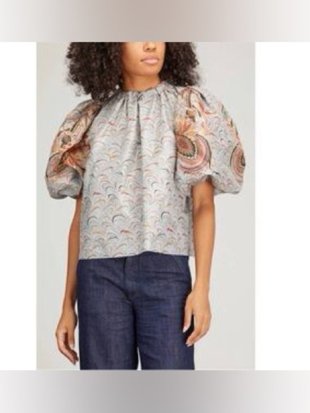 ULLA JOHNSON LAVINIA BLOUSE IN CHALCEDONY